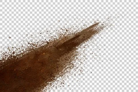 Mud splash isolated transparency background. Stock Photos