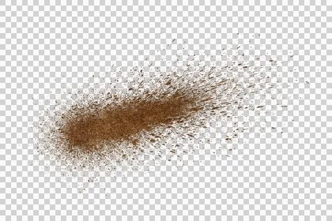 Mud splash isolated transparency background. Stock Photos
