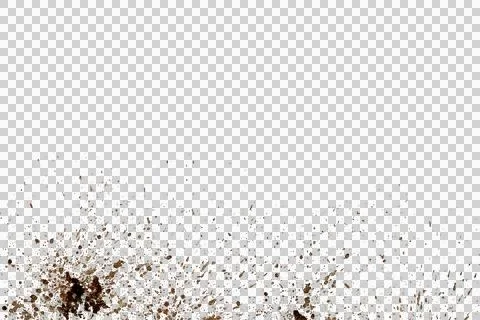 Mud splash isolated transparency background. Stock Photos