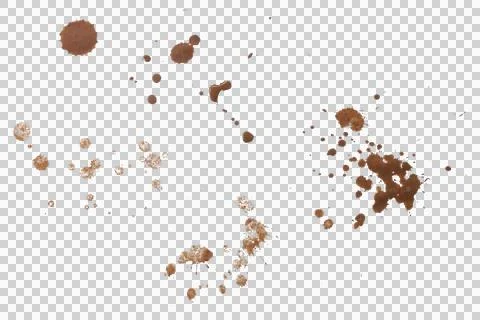 Mud splash isolated transparency background. Stock Photos
