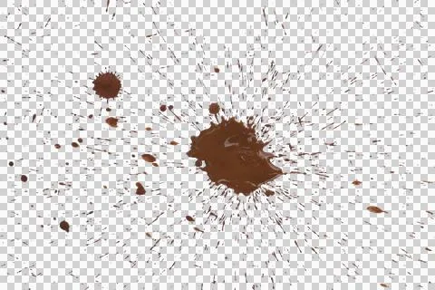Mud splash isolated transparency background. Stock Photos