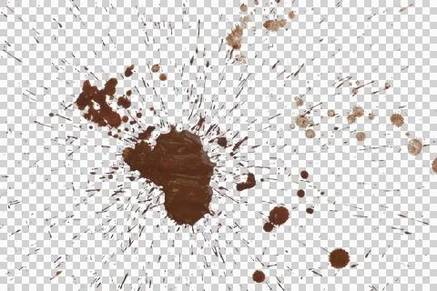 Mud splash isolated transparency background. Stock Photos