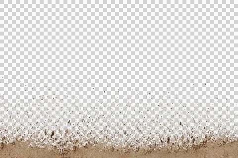 Mud splash isolated transparency background. Stock Photos