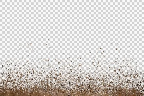 Mud splash isolated transparency background. Stock Photos