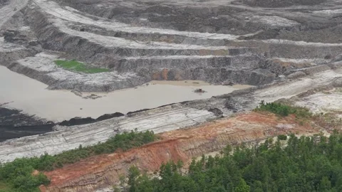 Mud suction devices placed in former mining pits in coal mines or mud pumps.. Stock-Footage 331728992