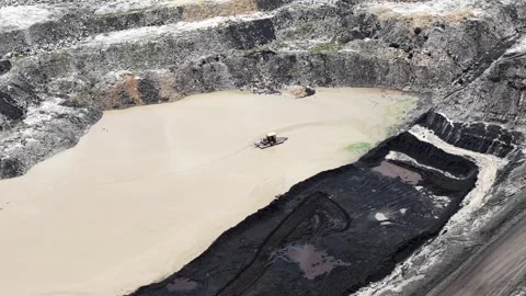 Mud suction machines in coal mining or mud pumps suck up mud that floods th.. Stock Footage 338313439