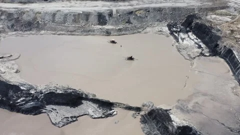 A mud suction tool in coal mining or slurry pump is sucking up the mud that.. Stock Footage 314271838