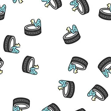 Mud terrain tires vector seamless pattern Stock Illustration