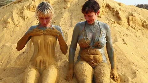 Mud therapy Dead Sea. Stock Footage 12688157