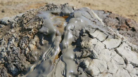 Mud volcano bubbling methane gas Tahti Tepa, Georgia) Stock Footage 41830319