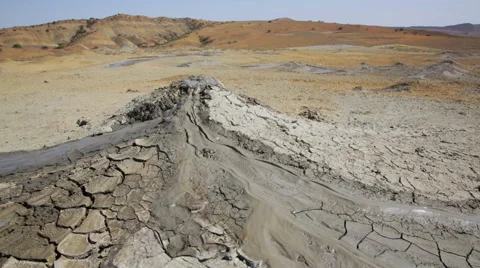 Mud volcano bubbling, with muddy water coming out of it (Tahti Tepa, Georgia) 動画素材 41831805