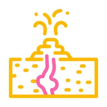 Mud volcano color icon vector illustration color Stock Illustration