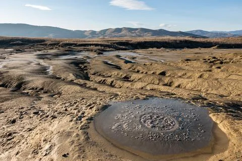 Mud Volcano Crater Stock Photos