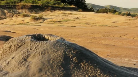 Mud volcano - Dolly shot Stock Footage 56980385