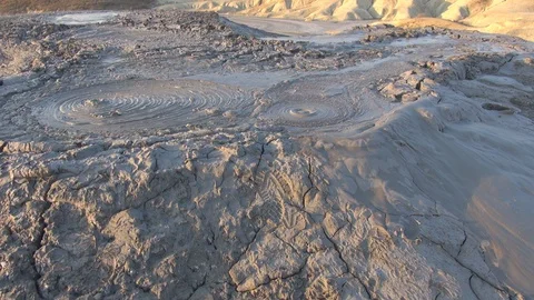 Mud Volcano eruption by day Stock Footage 129998844