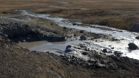Mud volcano erupts Stock Footage 121726324