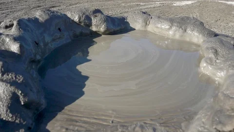 Mud volcano erupts Stock Footage 121726368