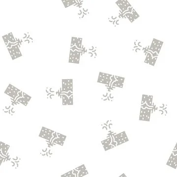 Mud volcano glyph vector seamless pattern black Stock Illustration