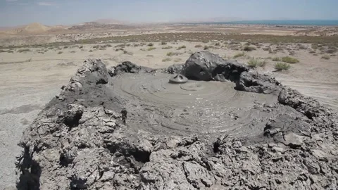 Mud volcano in Gobustan, Azerbaijan Stock Footage 156974482