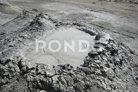 Mud volcano in Gobustan, Azerbaijan. Stock Photos