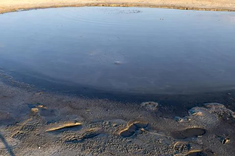 Mud Volcano Landscape Reflection Stock Photos