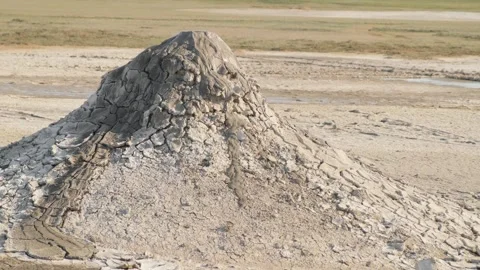Mud volcano, towering cone 스톡 동영상 276107792