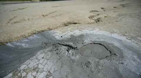 Mud volcanoes also known as mud domes erupting in summer season Vidéo 65205163