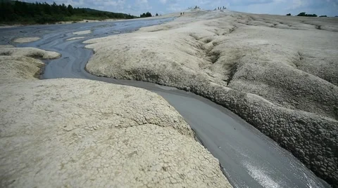 Mud volcanoes also known as mud domes erupting in summer season 動画素材 65205167