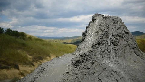 Mud volcanoes also known as mud domes boiling in summer season Vidéo 71616249