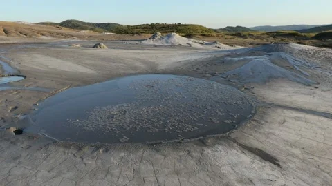 The mud volcanoes of Berca in Romania Stock Footage 168141027