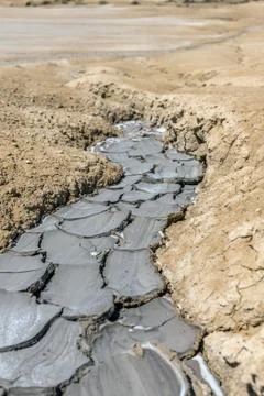 Mud volcanoes Stock Photos