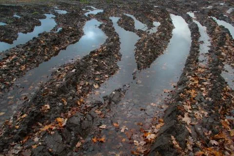 Muddy arable land Stock Photos