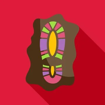 Muddy boot imprint showing bright colors Illustrazione stock