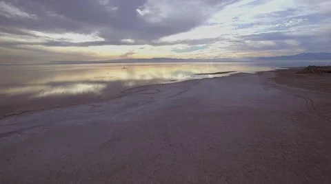 Muddy Desert Beach Flight Stock Footage 59322641