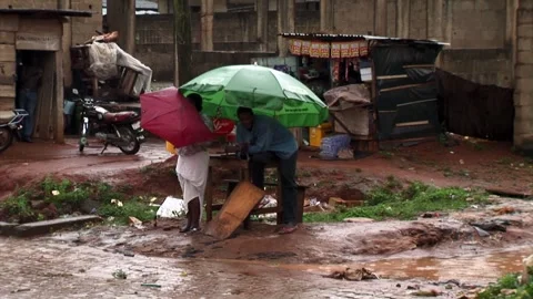Muddy dirt road in Lagos Video stock 345932600