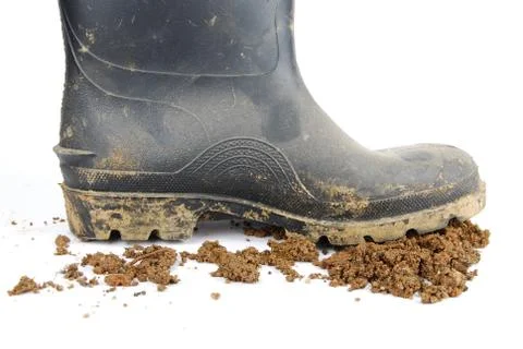  muddy farmer boot Stock Photos