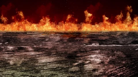 Muddy Field Burning Background 4K Loop- Stock Footage 308888917