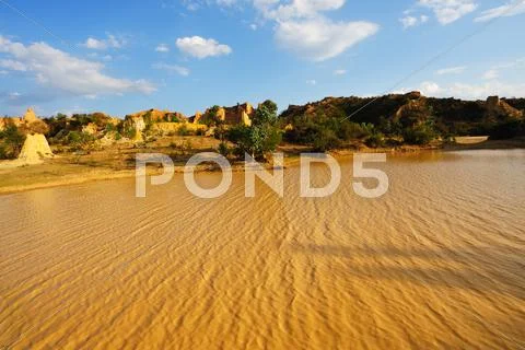 Muddy lake Stock Photos