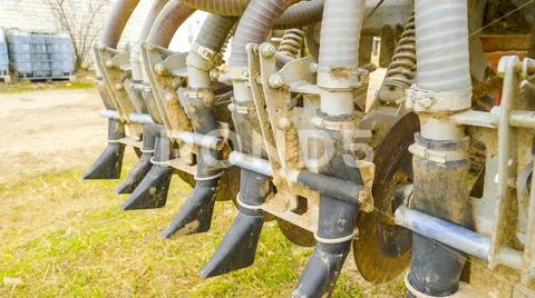 The muddy part of the vehicle for farming Stock Photos