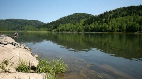 Muddy river in Siberia Stock Footage 63847560