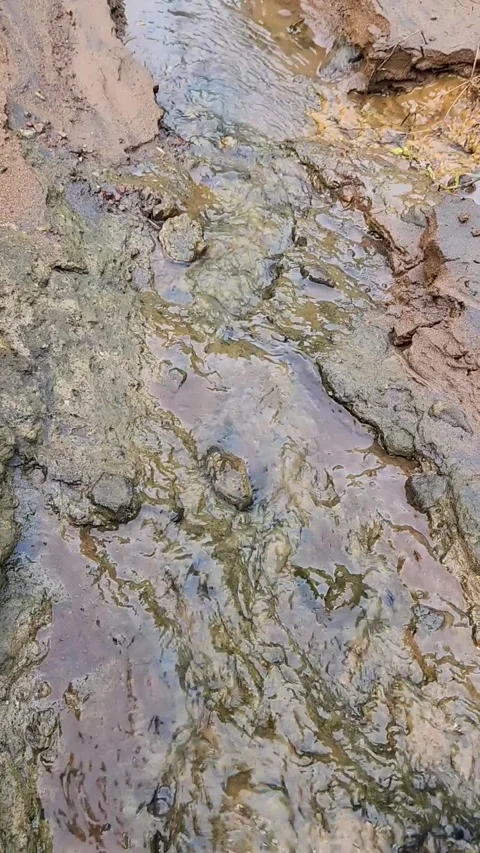 Muddy seep texture with wet clay and gritty natural surface. 스톡 동영상 325824957