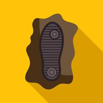 Muddy shoe print showing flat design style Stock Illustration