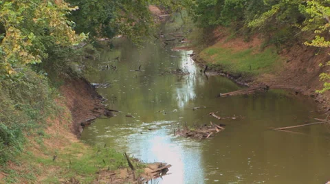 Muddy Stream In Rain Stock Footage 33604153