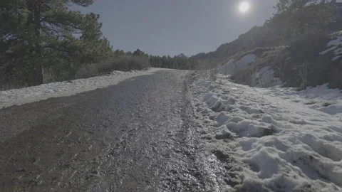 Muddy trail with snow melt Video stock 230112877