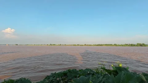 Muddy Waters of the Mekong River Stock Footage 314222385