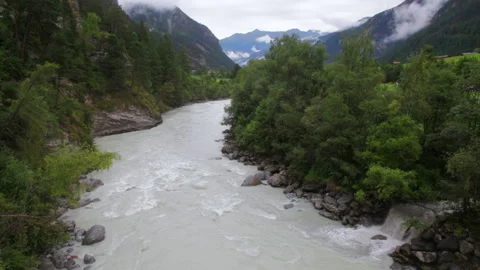 Muddy waters of a mountain river after rain 스톡 동영상 154809486