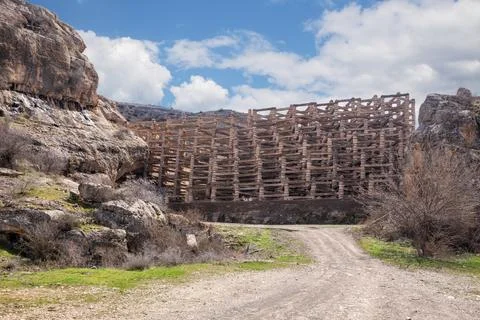 Mudflow dam Stock Photos
