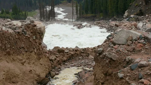 Mudflow River Mountains Stock Footage 115101223
