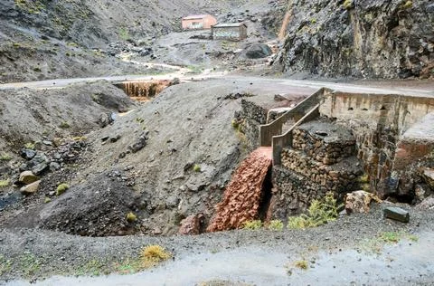 A mudflows in Atlas mountain Stock Photos