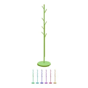 Mudroom coat rack vector cartoon graphic Stock Illustration